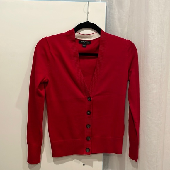 Banana Republic Sweaters - Banana republic red long sleeve V-neck cardigan